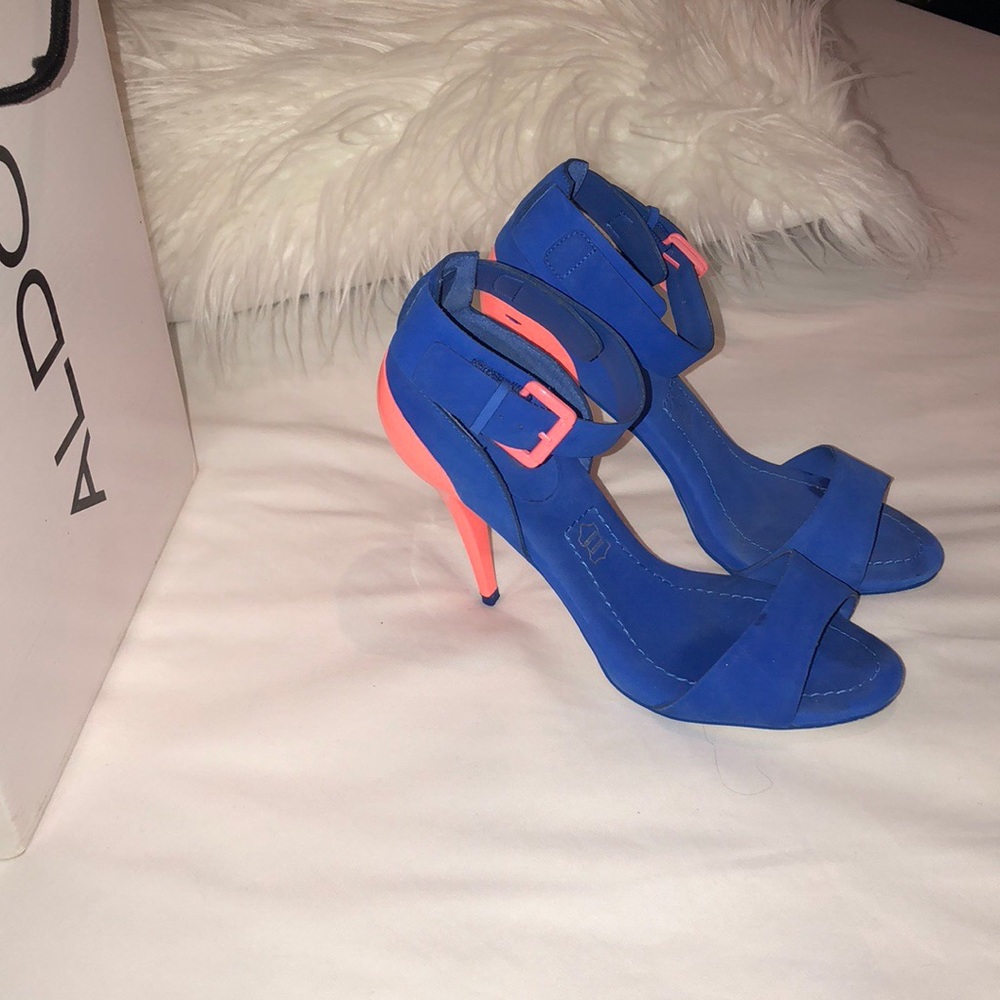 Royal Blue and Coral Aldo Heels